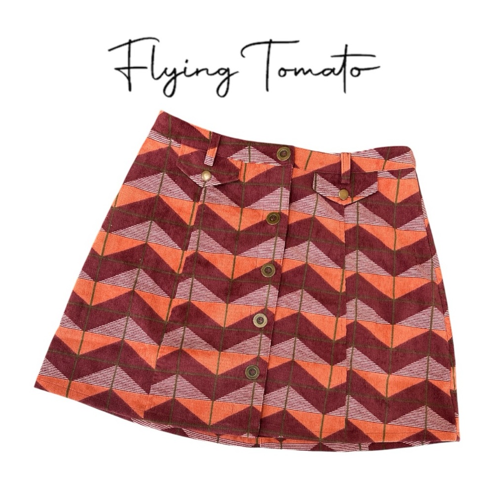 Flying Tomato VINTAGE 90’s Chevron Mini‎ Skirt - Size L